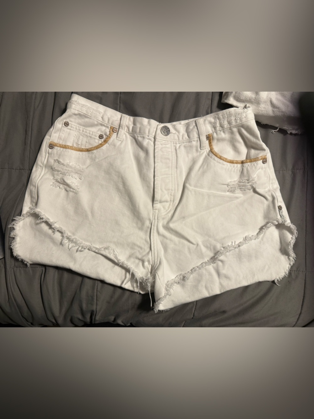 2 pairs of One teaspoon denim White Distressed Cutoff Shorts size 33